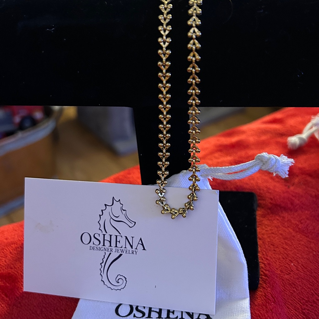 Oshena Beachwear Gold Cherry Beaded Reversible Beachwear Necklace 90$